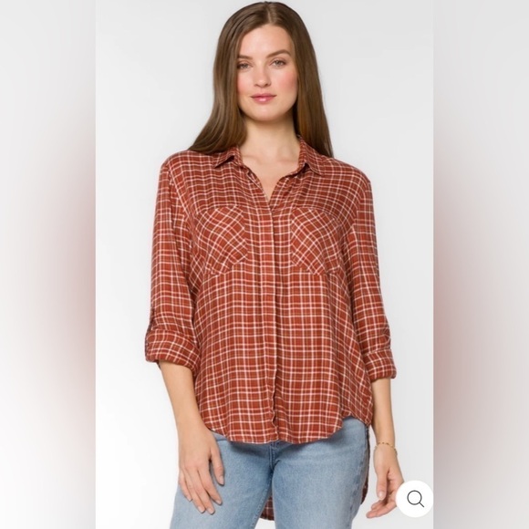 Velvet heart Plaid shirt 1X - Picture 6 of 9